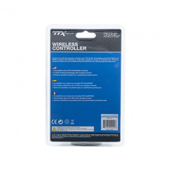 Control Inalambrico Wireless para PS2 Playstation 2 TTX TECH Negro