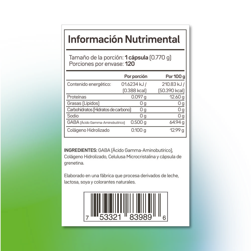 GAB-500 120 cápsulas de 770 mg c/u