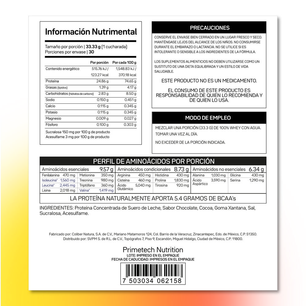 100% Whey Bolsa 1 kg 30 servicios Chocolate