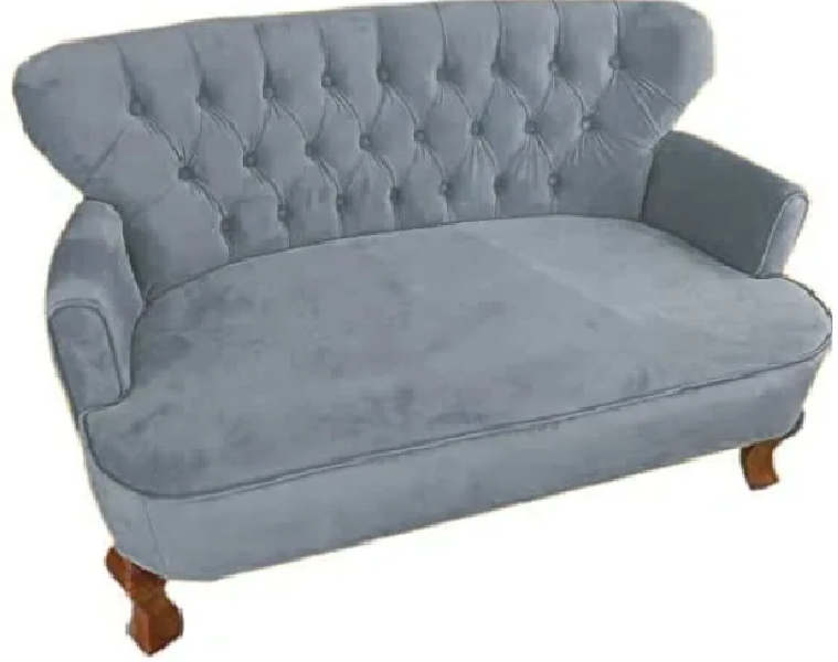 Sillón Sofá Doble capitoneado Vintage Madera 