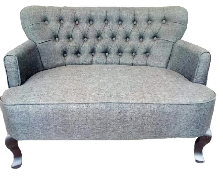 Sillón Sofá Doble capitoneado Vintage Madera 