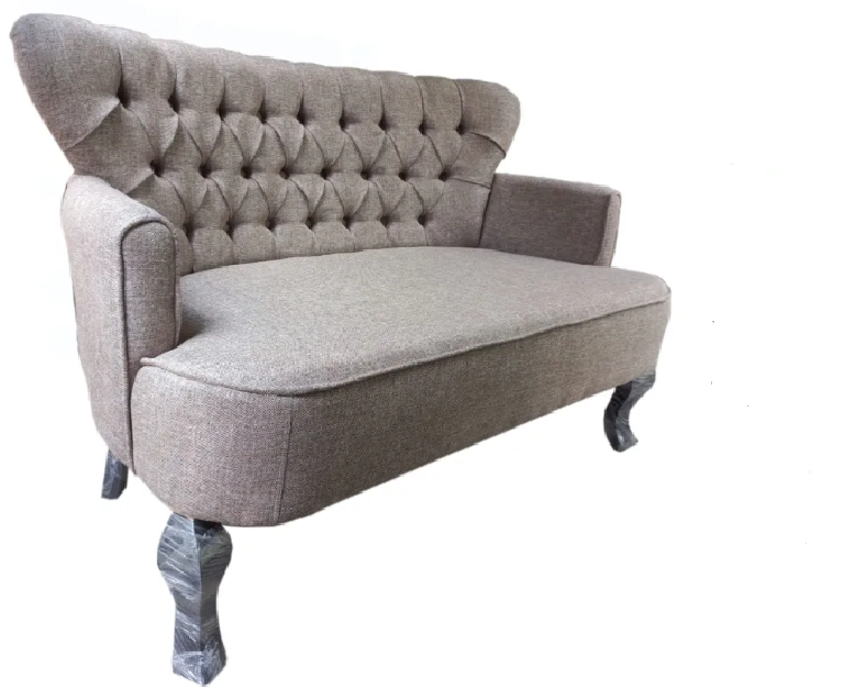 Sillón Sofá Doble capitoneado Vintage Madera 