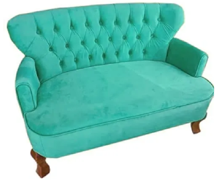 Sillón Sofá Doble capitoneado Vintage Madera 