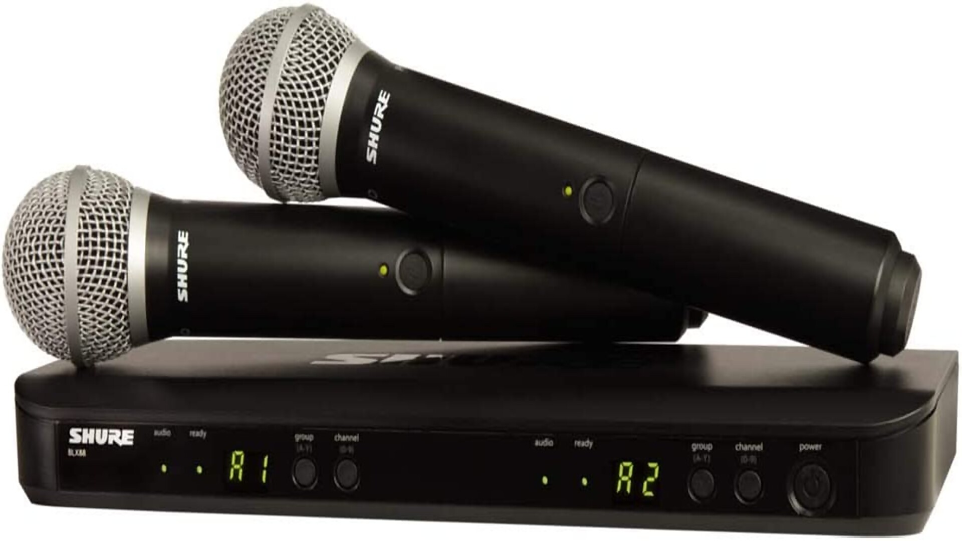 Shure BLX288 PG58 H9 Dos micrófonos de Mano PG58 Sistema inalámbrico de Mano de Doble Canal