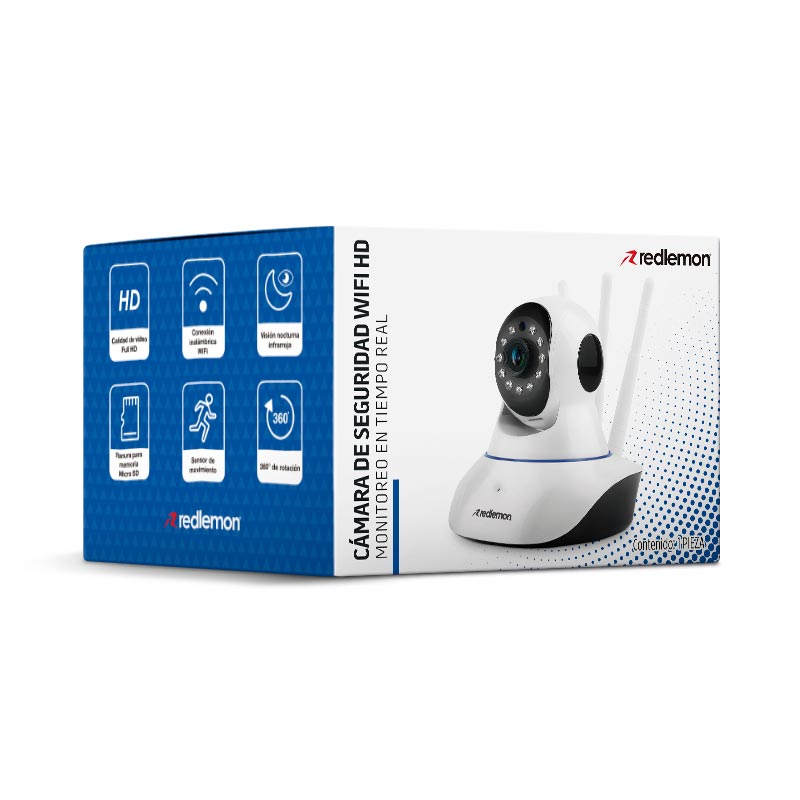 Cámara de Seguridad WiFi HD 360 para Interiores Redlemon