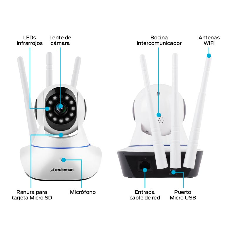 Cámara de Seguridad WiFi HD 360 para Interiores Redlemon
