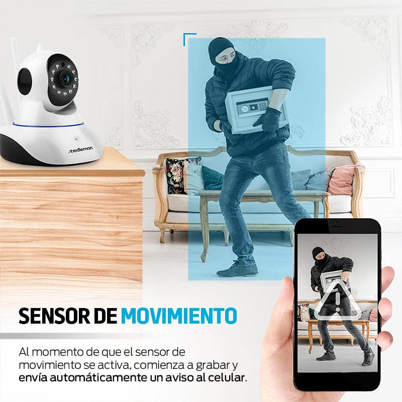 Cámara de Seguridad WiFi HD 360 para Interiores Redlemon