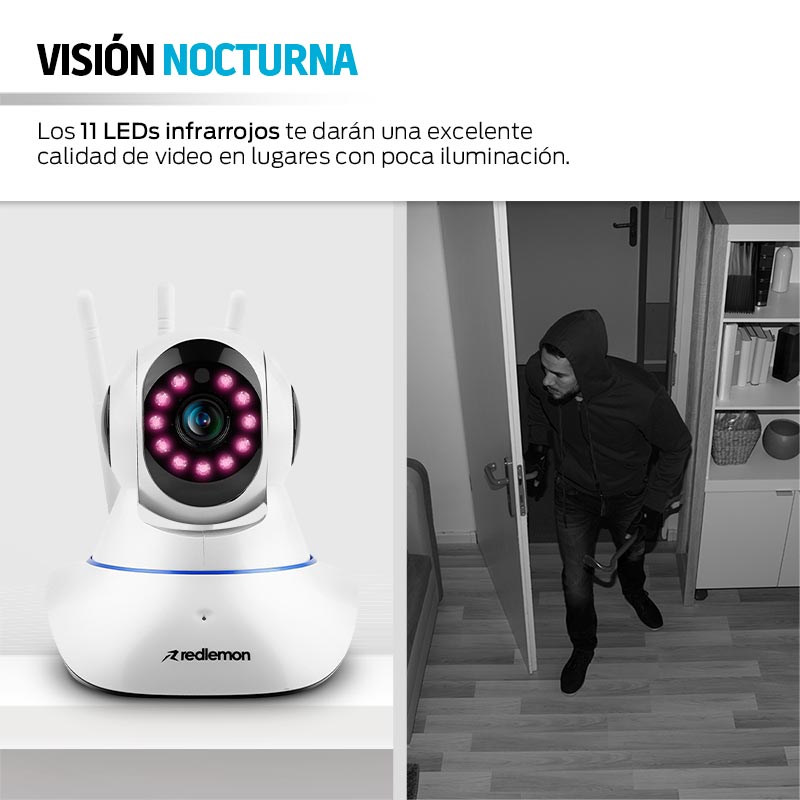 Cámara de Seguridad WiFi HD 360 para Interiores Redlemon