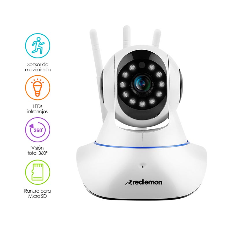 Cámara de Seguridad WiFi HD 360 para Interiores Redlemon