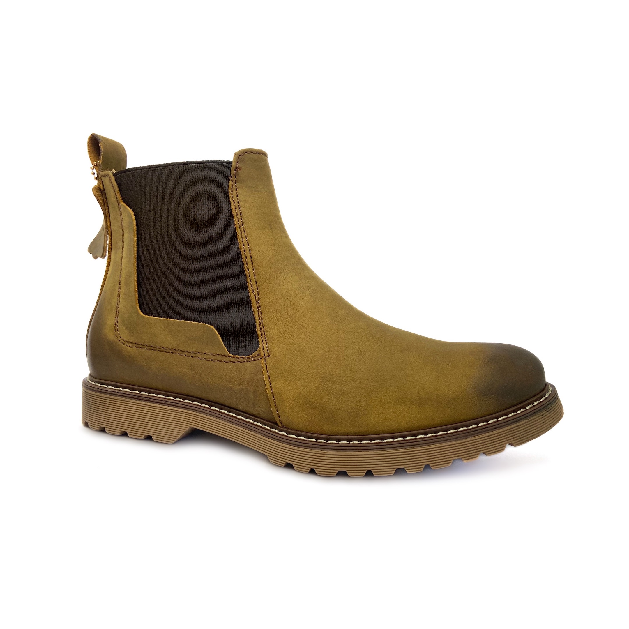 Botín Chelsea Dasalo En Piel Graso Vacuno Miel Para Caballero.