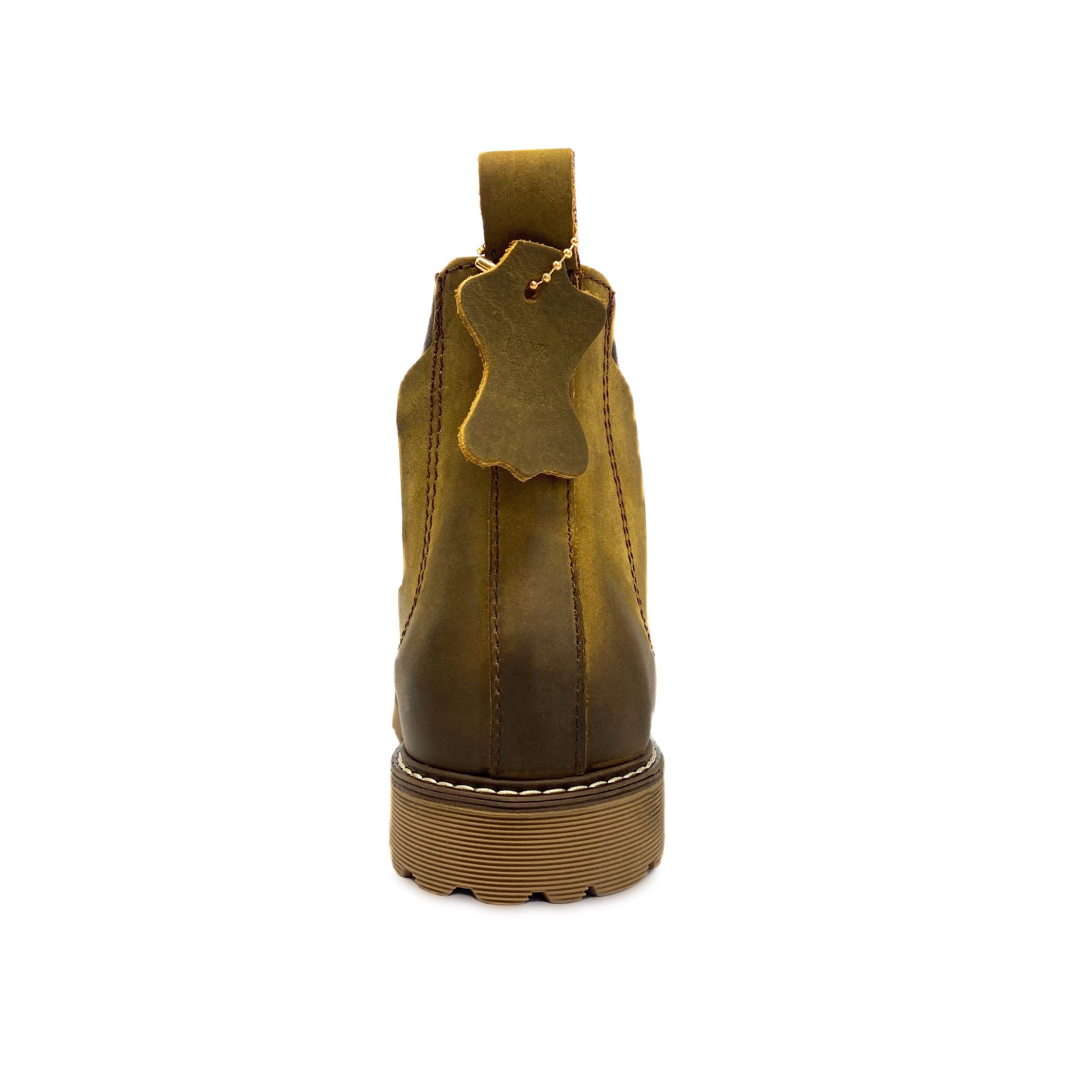 Botín Chelsea Dasalo En Piel Graso Vacuno Miel Para Caballero.