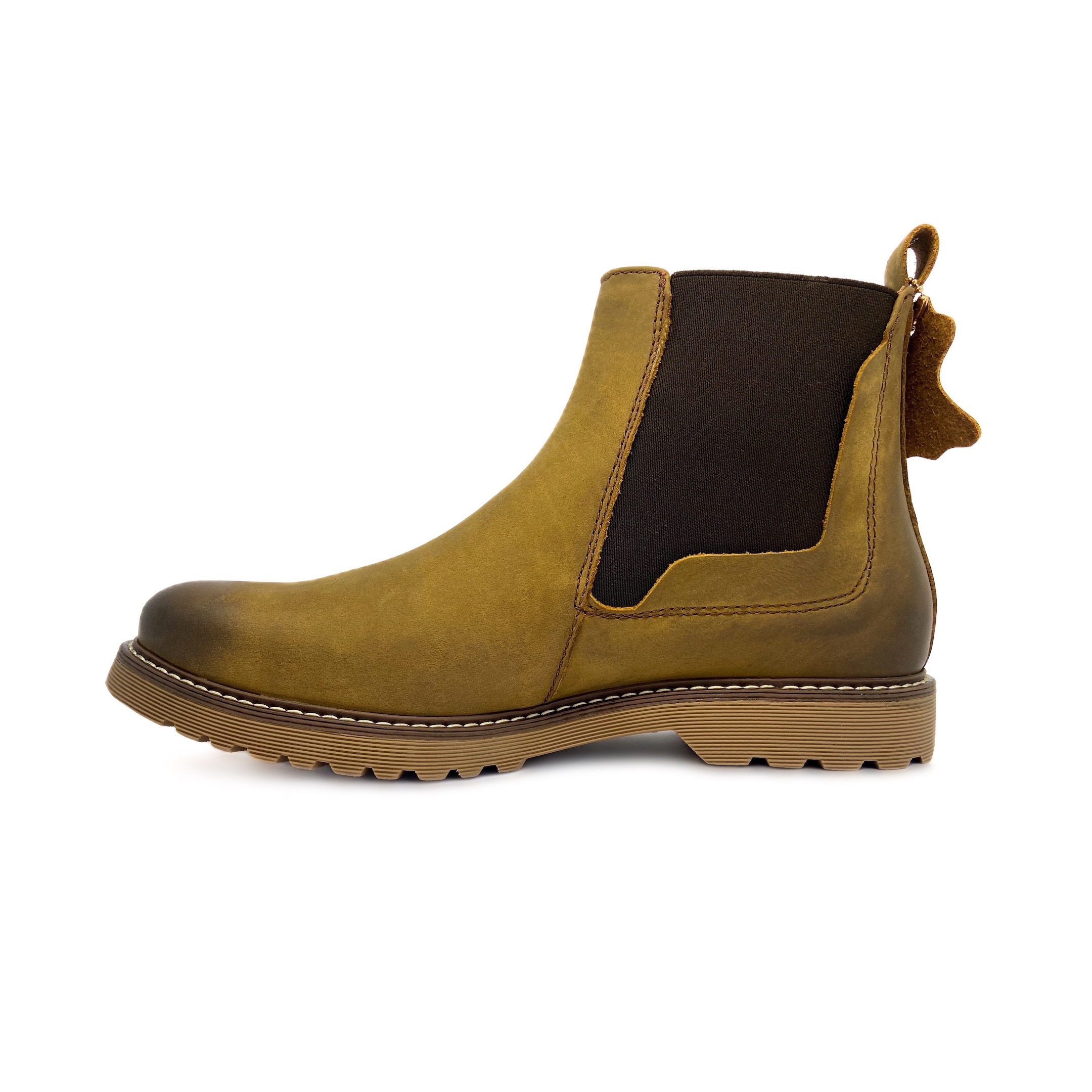 Botín Chelsea Dasalo En Piel Graso Vacuno Miel Para Caballero.