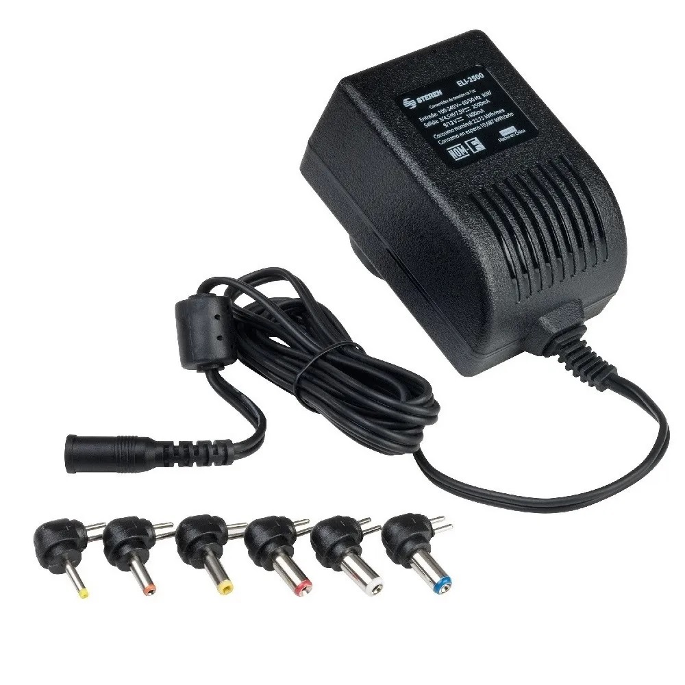 Eliminador Regulado 3 A 12 Vcc 2,5 A Puntas Intercam Steren