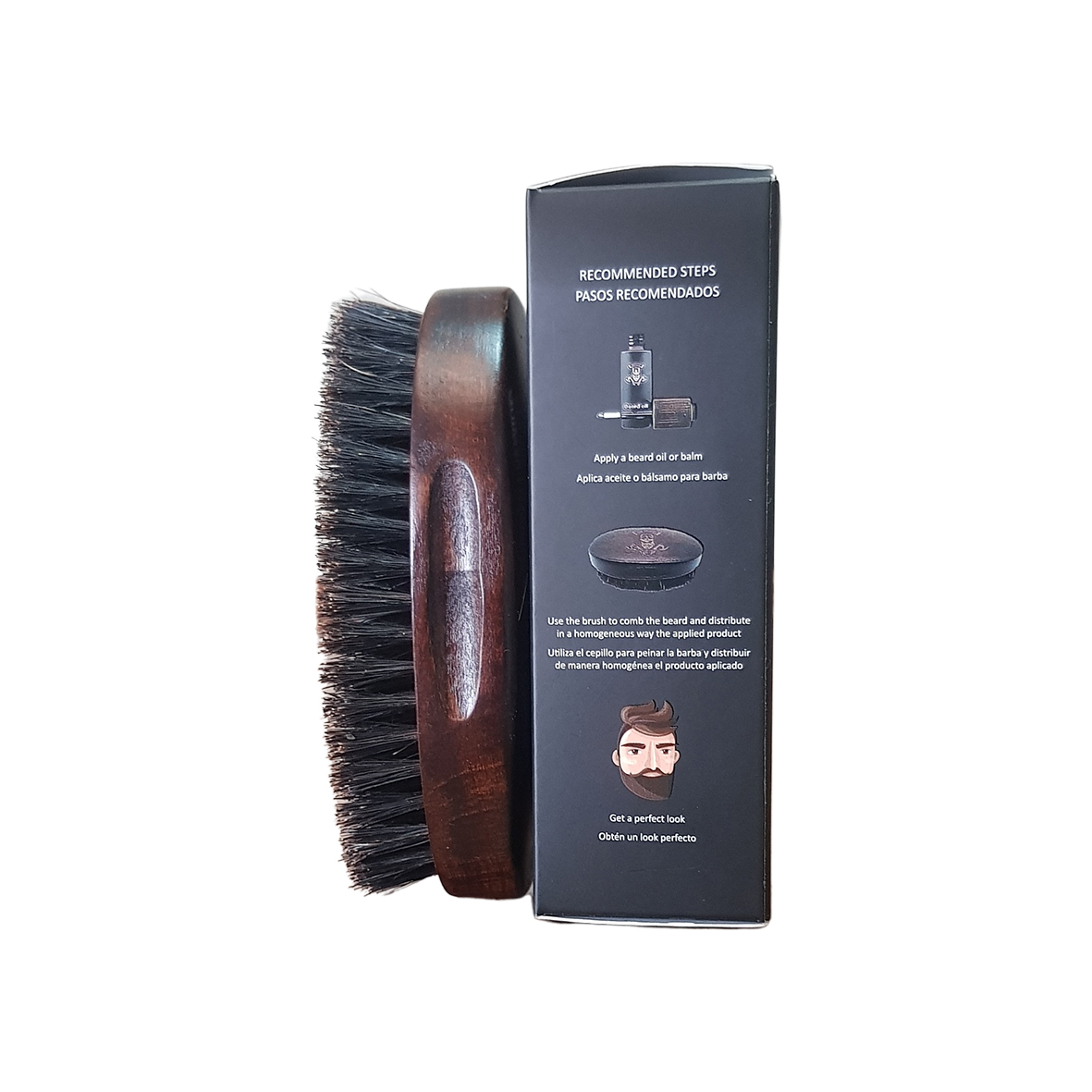 Cepillo para Barba y Cabello Cerdas de Jabali