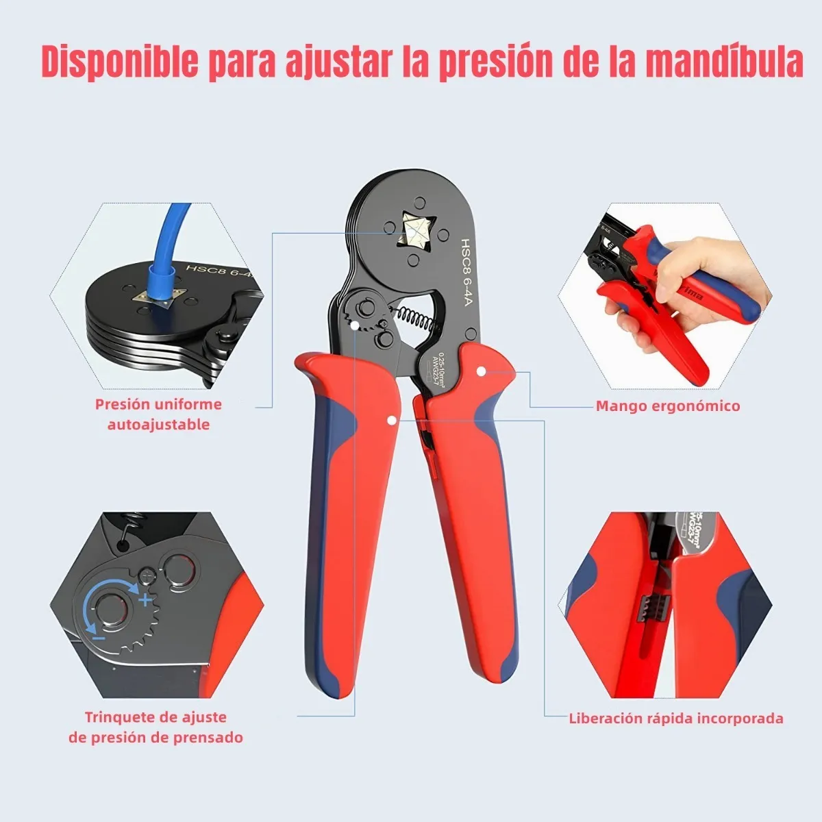 Alicate Terminales Crimpador Y 1250 Terminales De Aislados