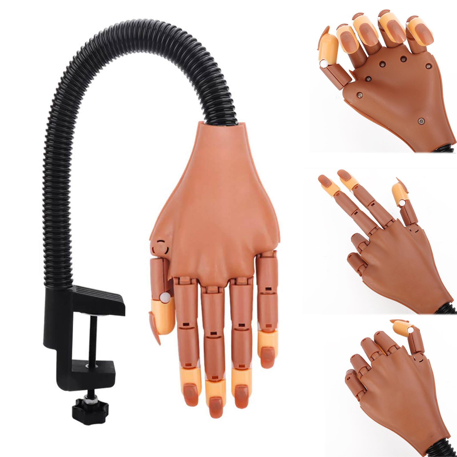 Mano Articulada Para Practica De Uñas Flexible Manicure