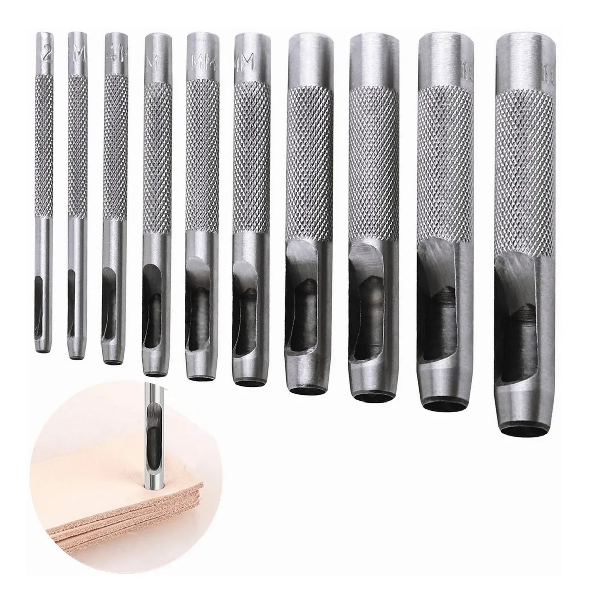 Juego De Sacabocados De Golpe Con 10 Medidas Diferentes