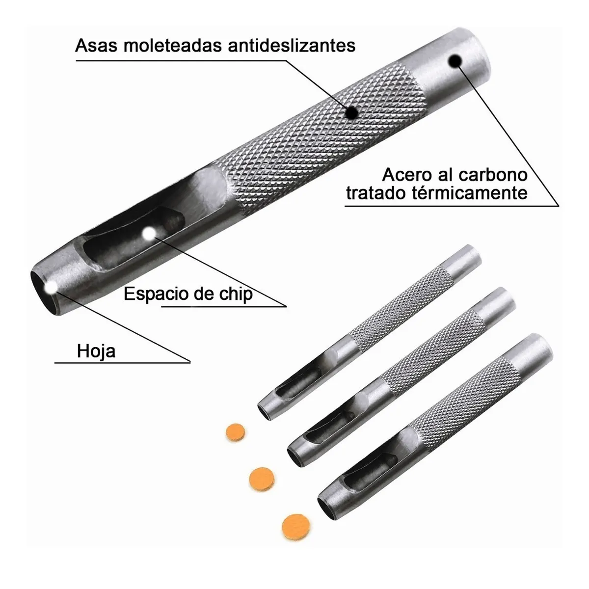Juego De Sacabocados De Golpe Con 10 Medidas Diferentes