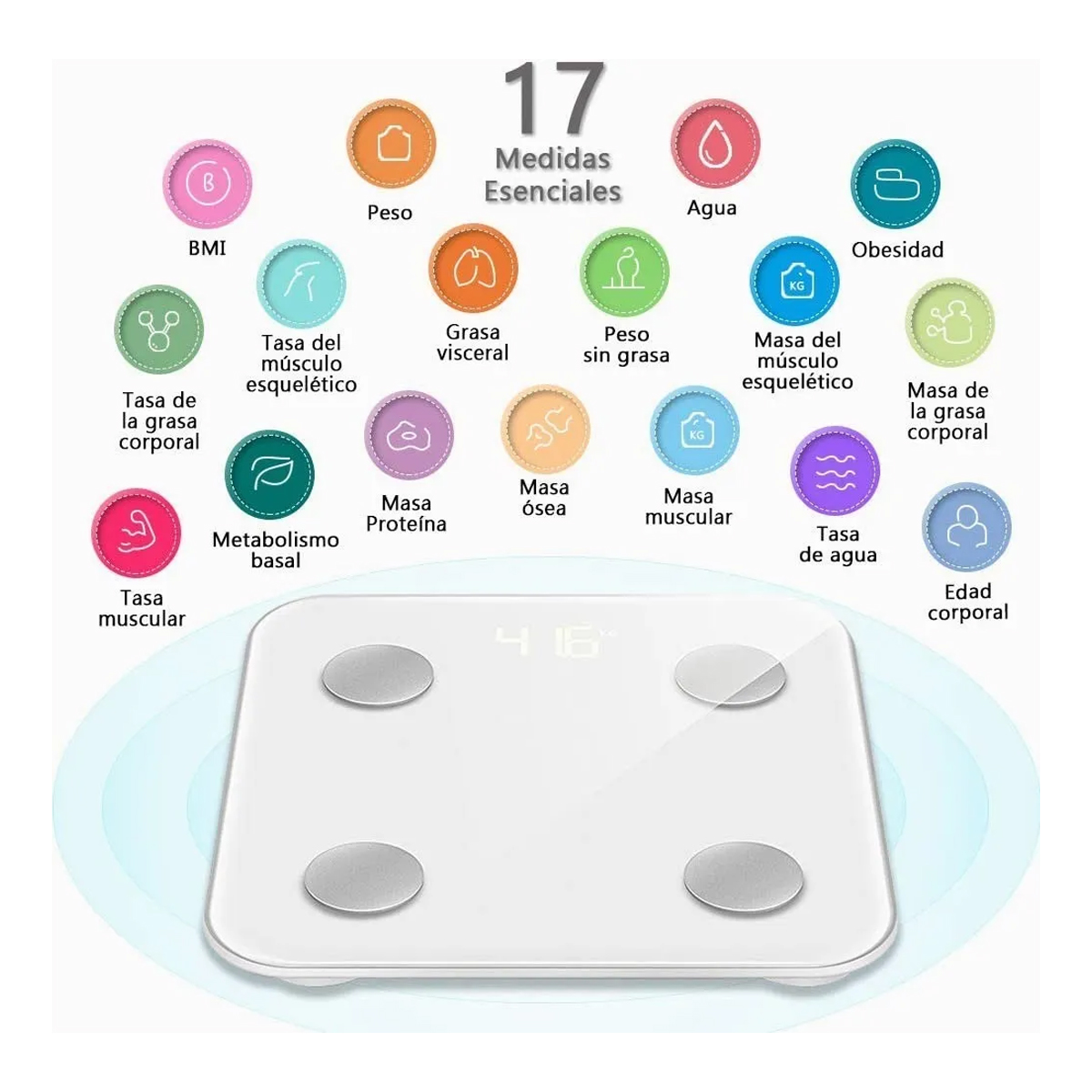 Báscula Inteligente Bluetooth Báscula Electrónica Baño App