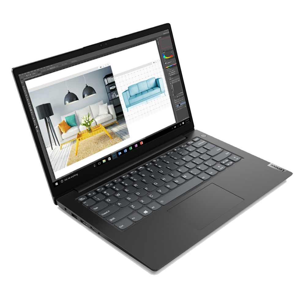 Laptop Lenovo V14 G2 IJL Celeron N4500 Ram 4GB-SSD 128GB Windows 11 - Negro + Base Enfriadora + Audifono