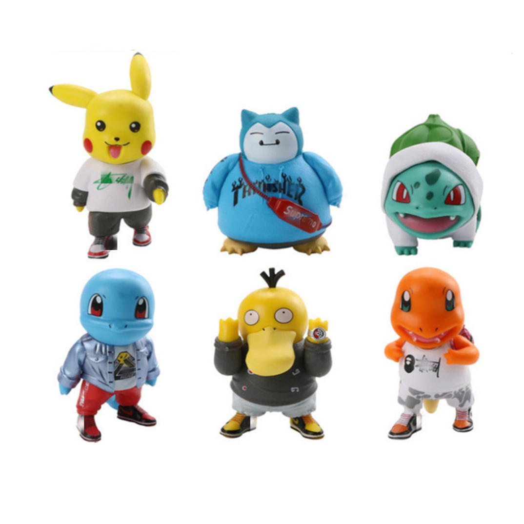 Juguetes Kit De 6 Figuras Pikachu Squirtle Charizard Bulbasaur Snorlax Psyduck Pokemon Urbano