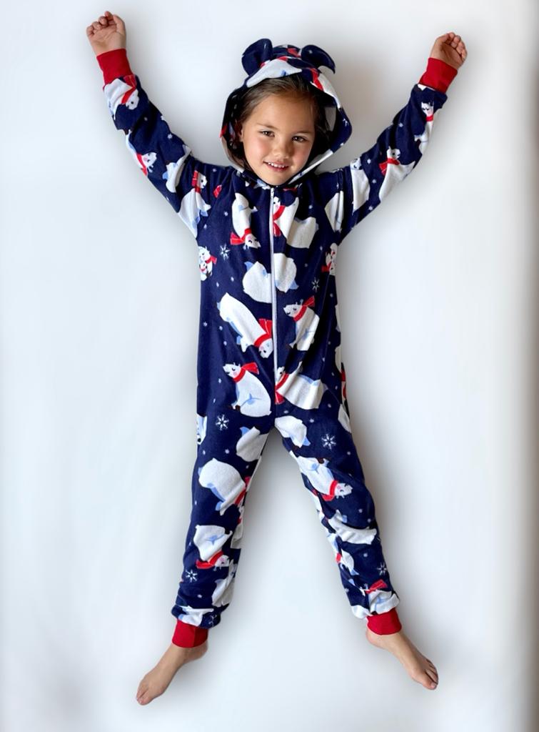 Pijama Mameluco Niño Niña Suave Cómodo Caliente Oso Polar Lyndo