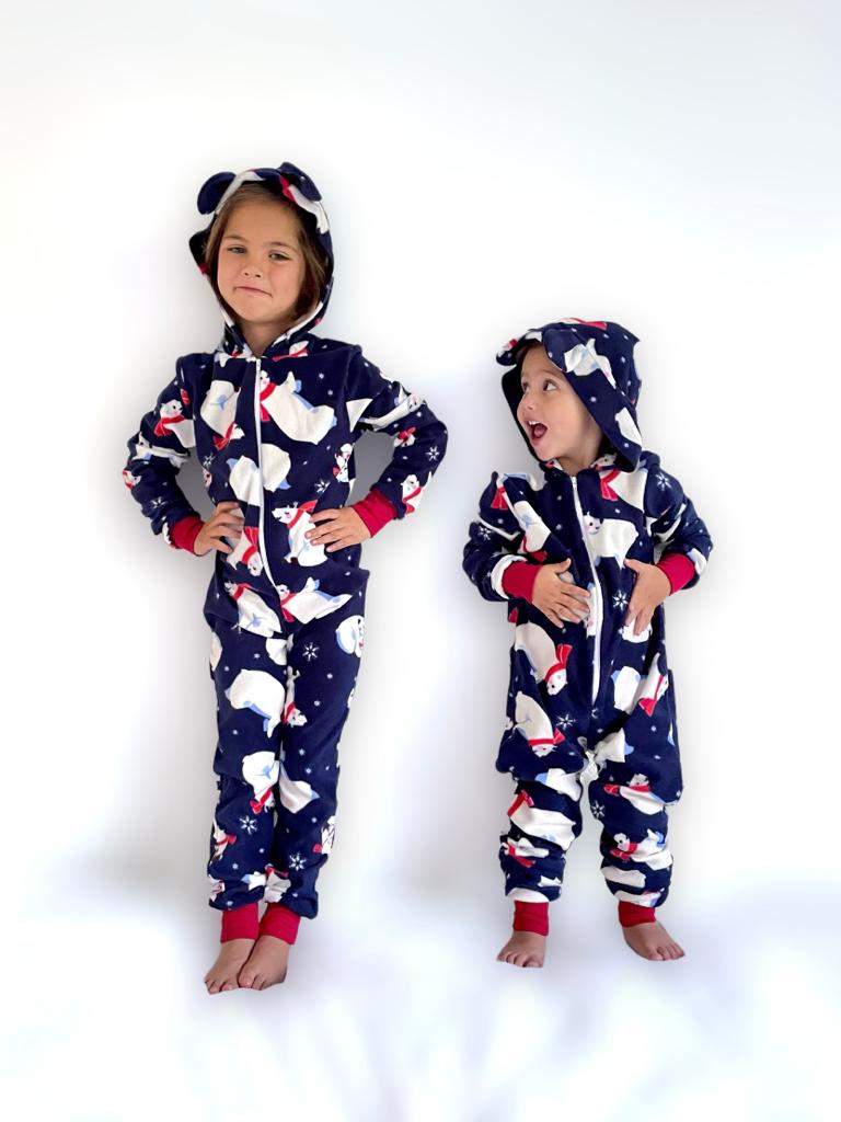 Pijama Mameluco Niño Niña Suave Cómodo Caliente Oso Polar Lyndo