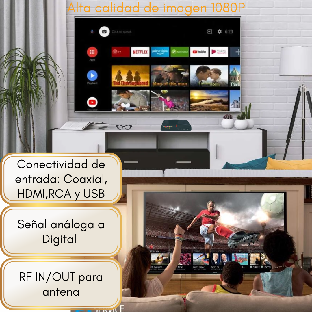 Convertidor 03 Decodificador Digital Señal Análoga HD 1080p 20 piezas DOSYU 