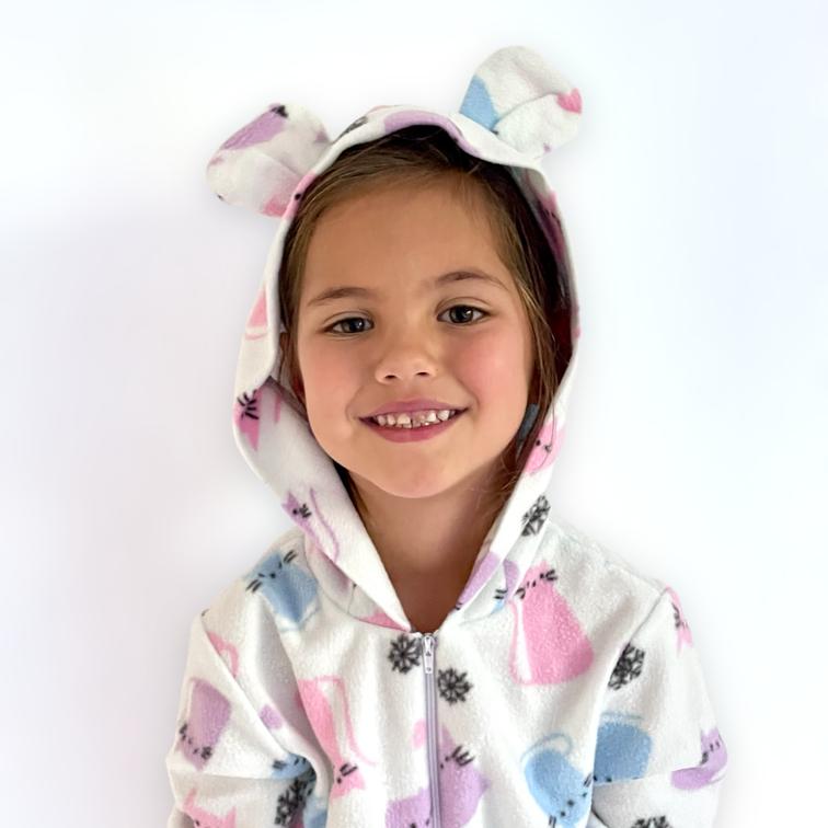 Pijama Mameluco Niño Niña Suave Cómodo Caliente Gatos Lyndo