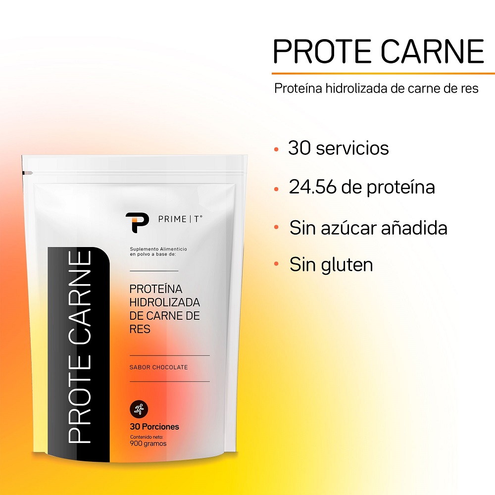 Proteína PROTE CARNE hidrolizada de Res con 30 g de proteína de res por toma, bolsa de 900 g, sabor vainilla
