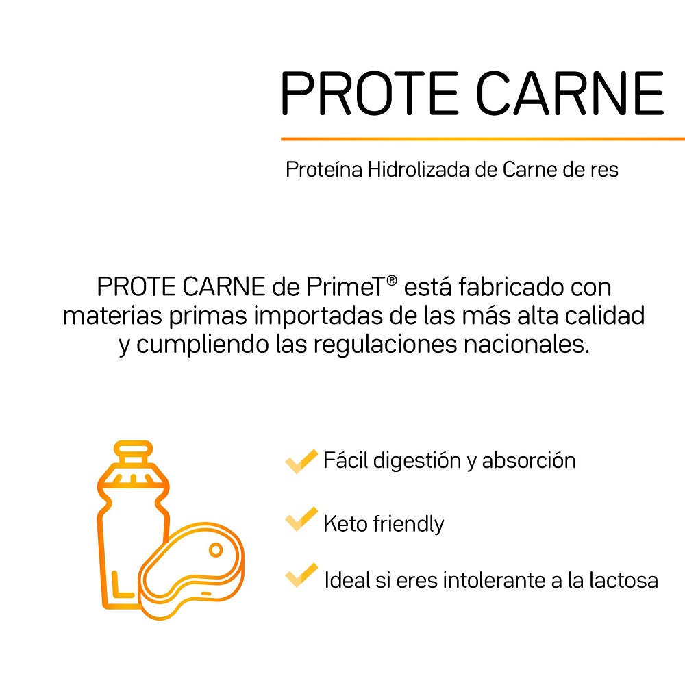 Proteína PROTE CARNE hidrolizada de Res con 30 g de proteína de res por toma, bolsa de 900 g, sabor vainilla