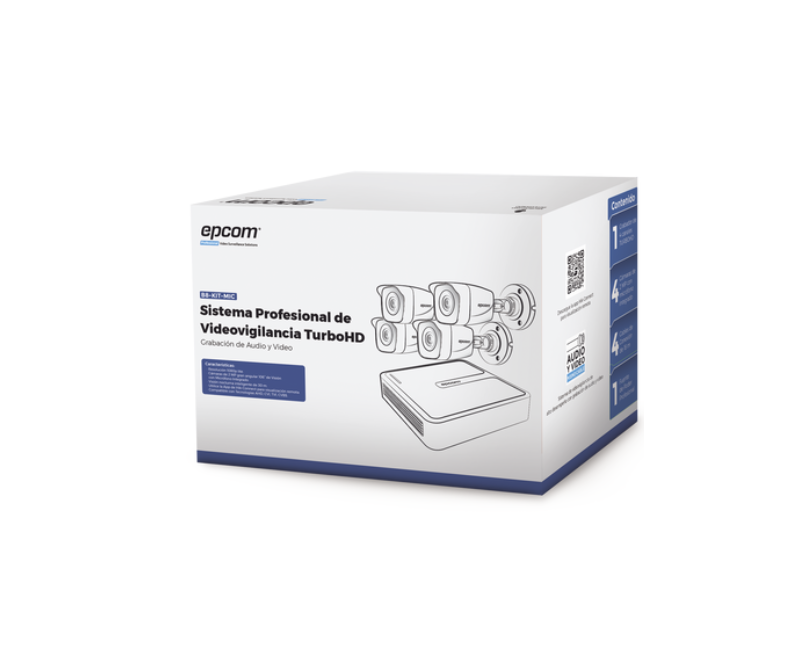 KIT turbo HD 1080P de 4 cámaras con micrófono integrado en cada cámara, material de metal 
