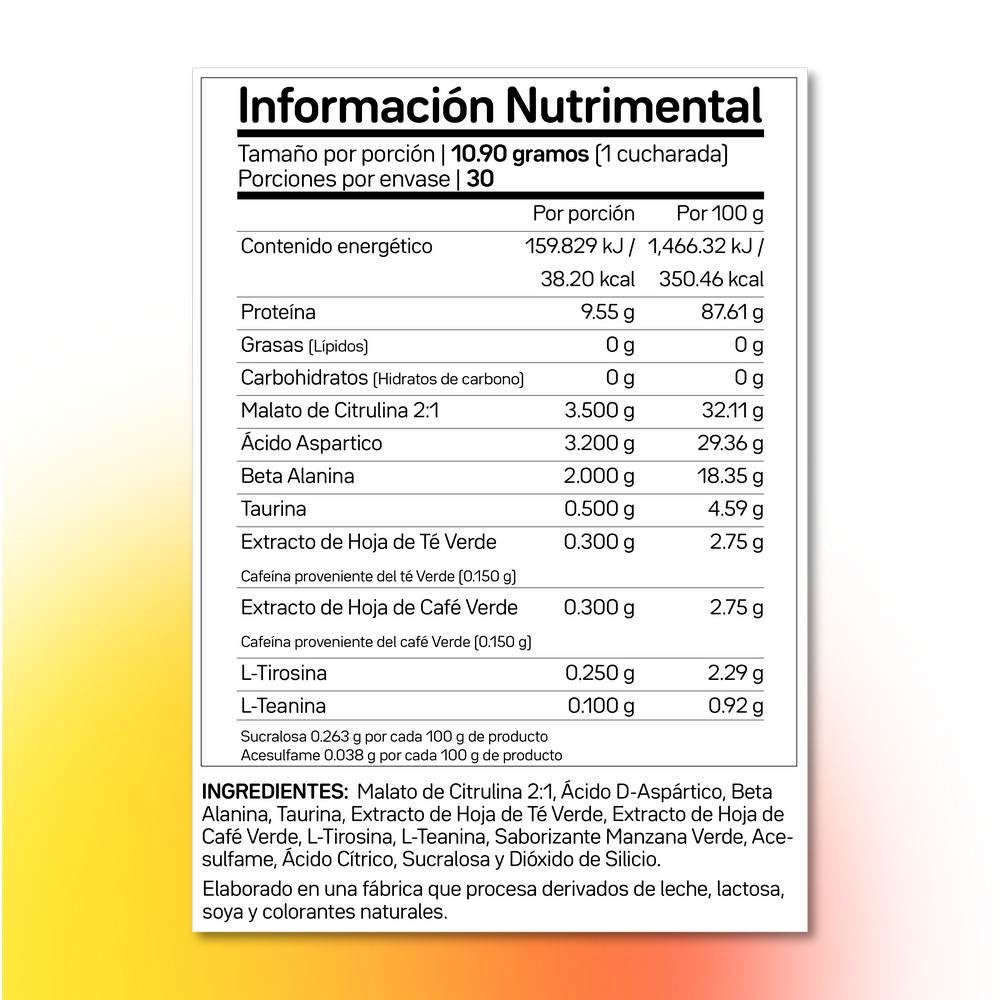 Pre Entreno Pre-Xplode Manzana Verde Primetech 30 serv