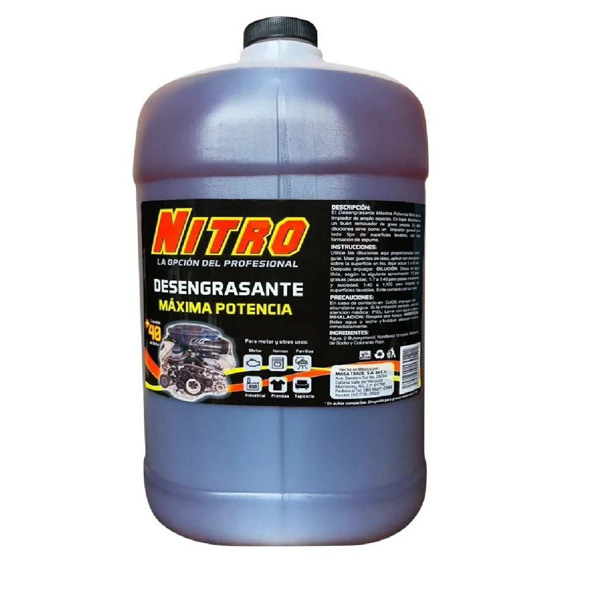 Nitro Desengrasante Máxima Potencia 4 Litros