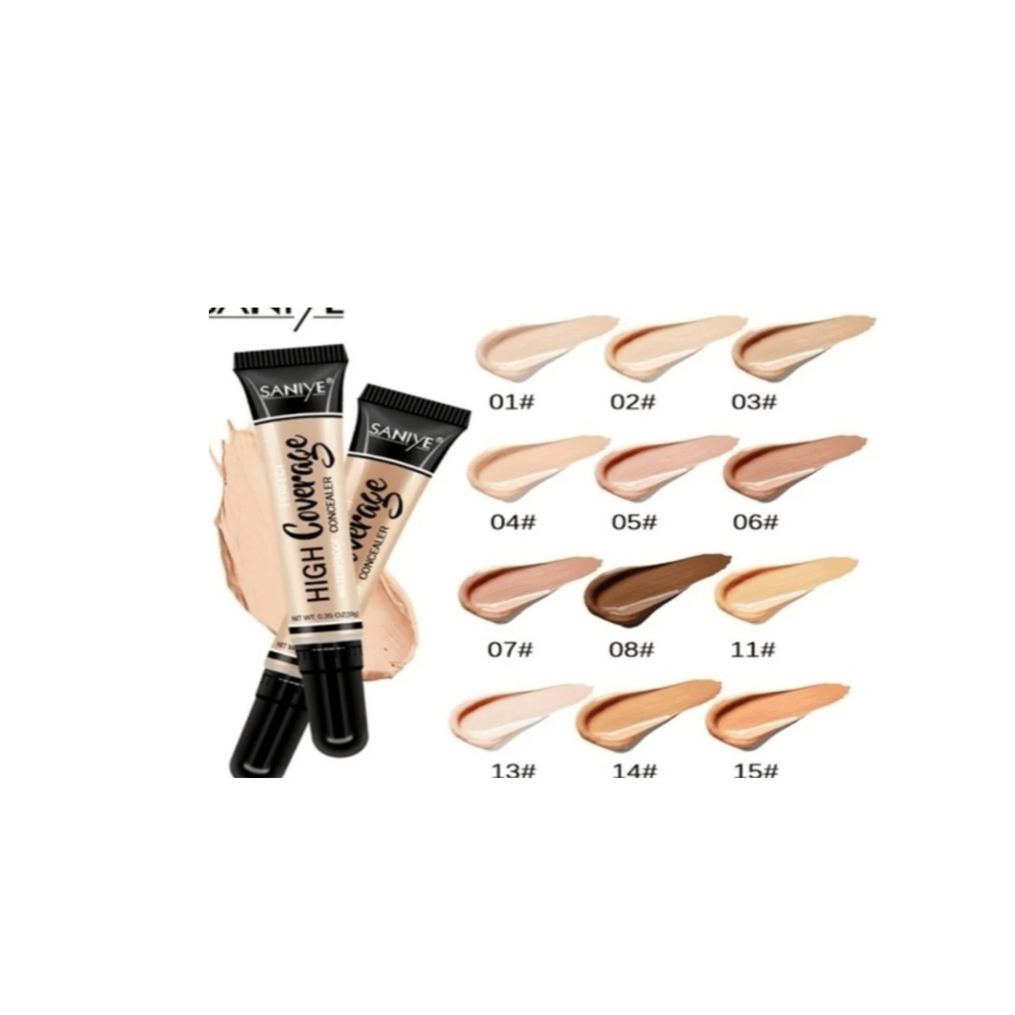 Corrector Liquido Saniye  High Coverage Todos Los Tonos 08
