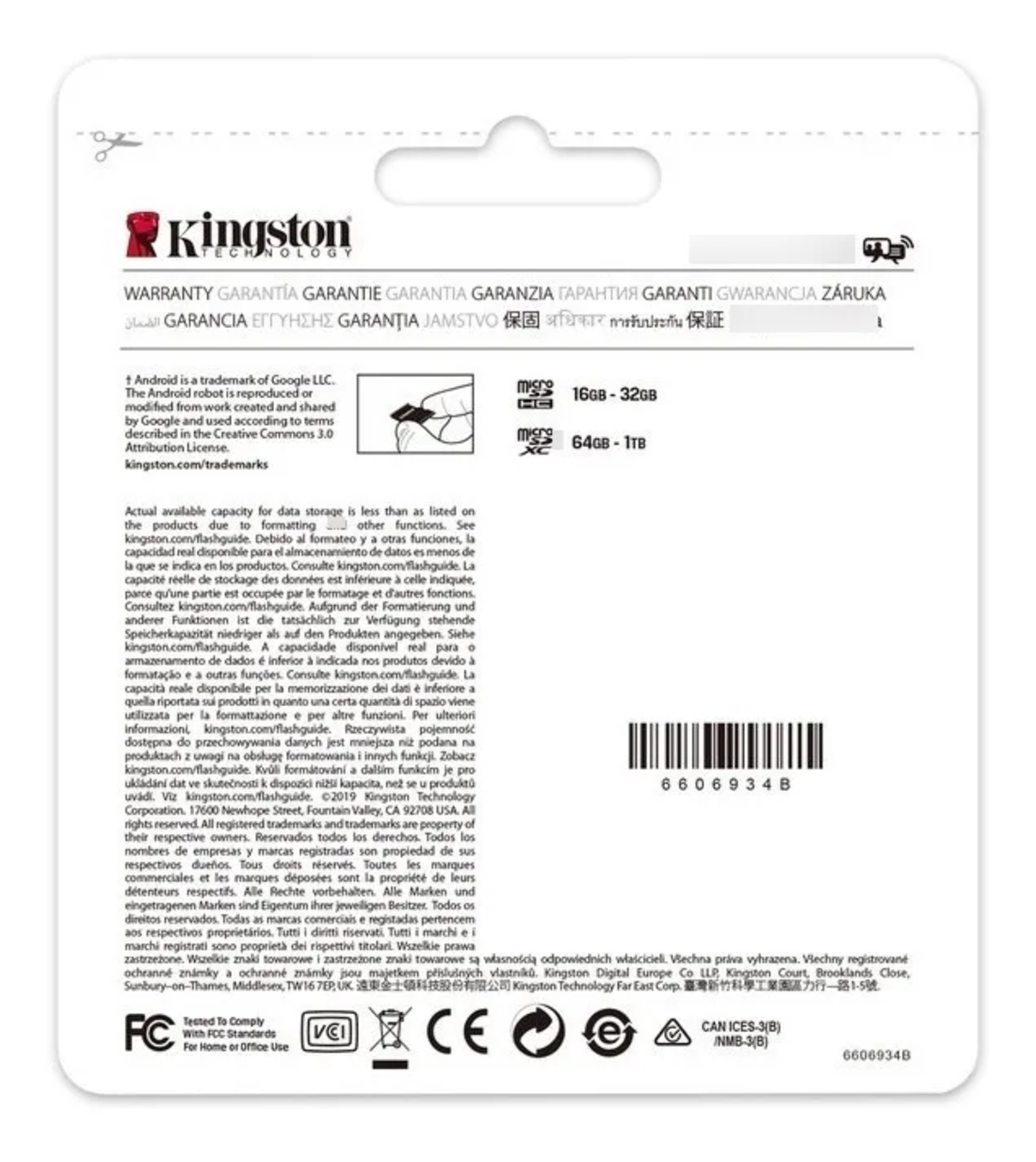 Kingston micro sd 64 GB 100 MB/s CANVAS SELECT PLUS