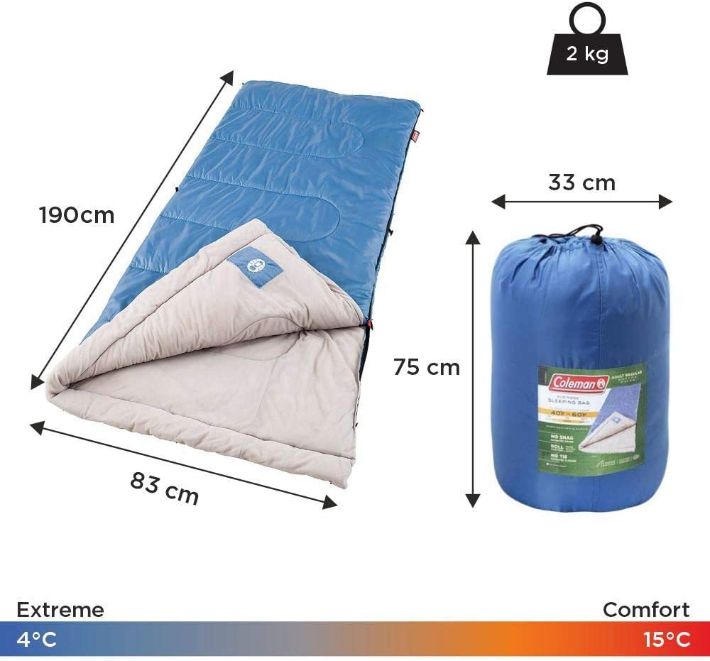 Bolsa Dormir Sleeping Bag Sun Ridge Poliéster Azul Coleman