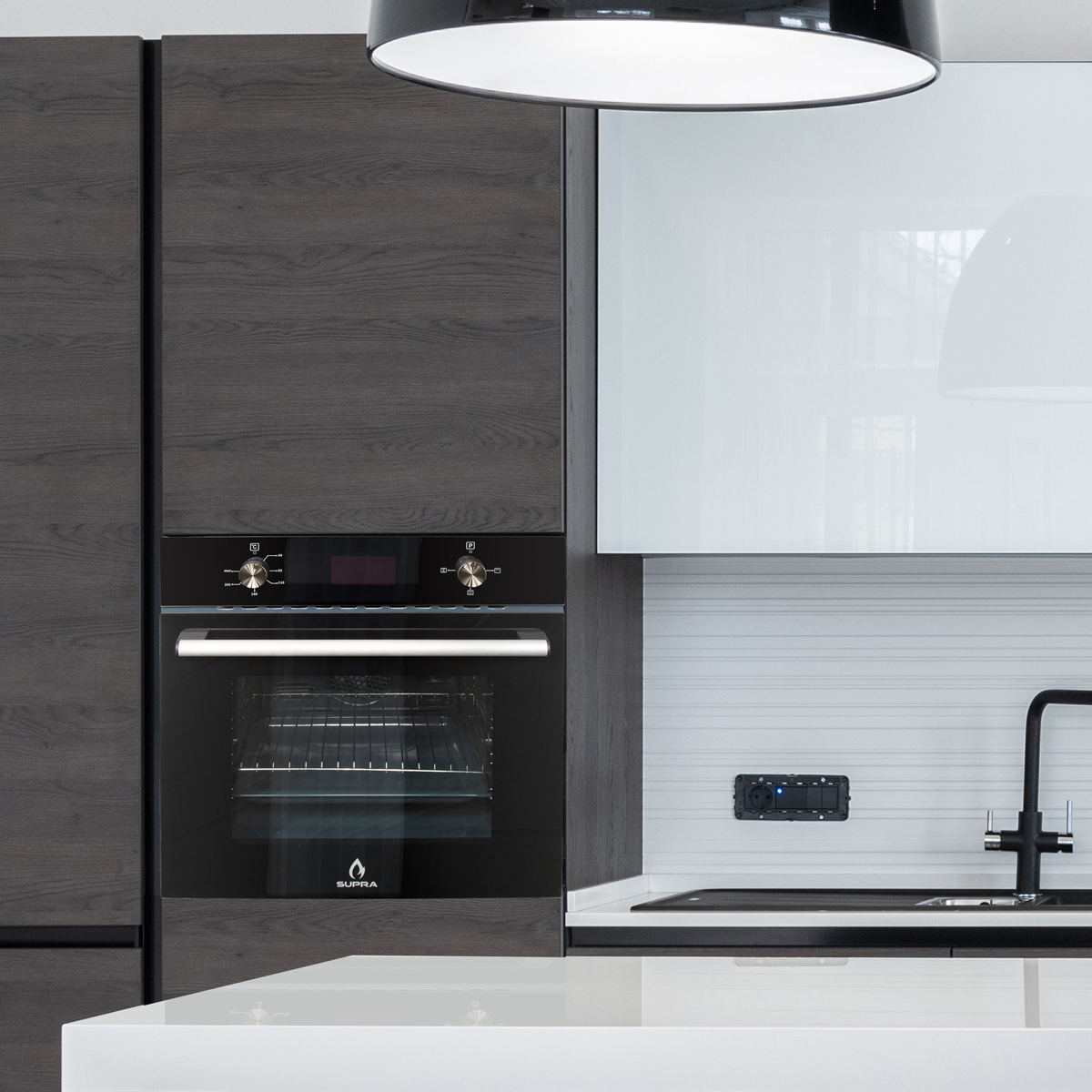Horno Eléctrico Con Convección Empotrable Supra 56l Negro