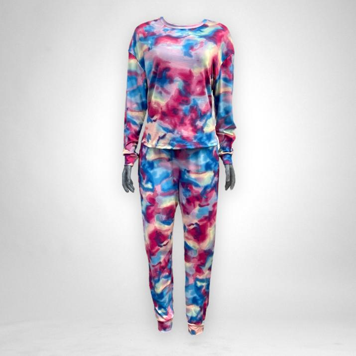 Pijama Dama Tie Dye Suave Cómoda Dormir Lyndo 