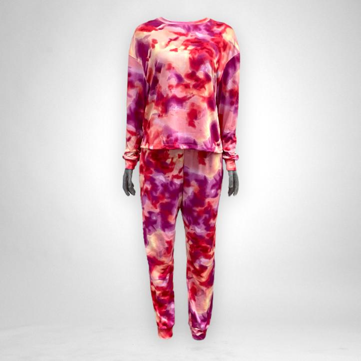 Pijama Dama Tie Dye Suave Cómoda Dormir Lyndo 