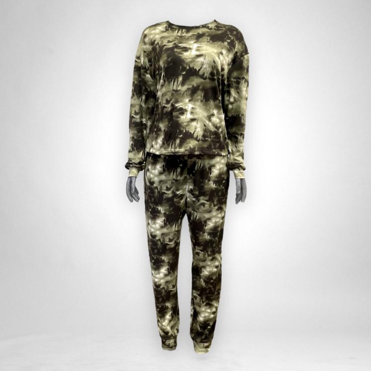Pijama Dama Tie Dye Suave Cómoda Dormir Lyndo 