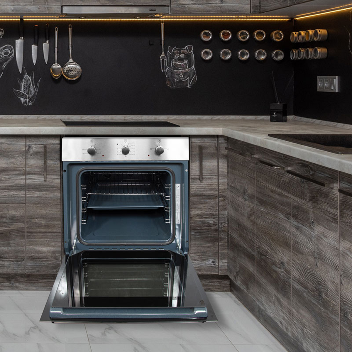 Horno Eléctrico Empotrable Supra De 56l En Acero Inoxidable