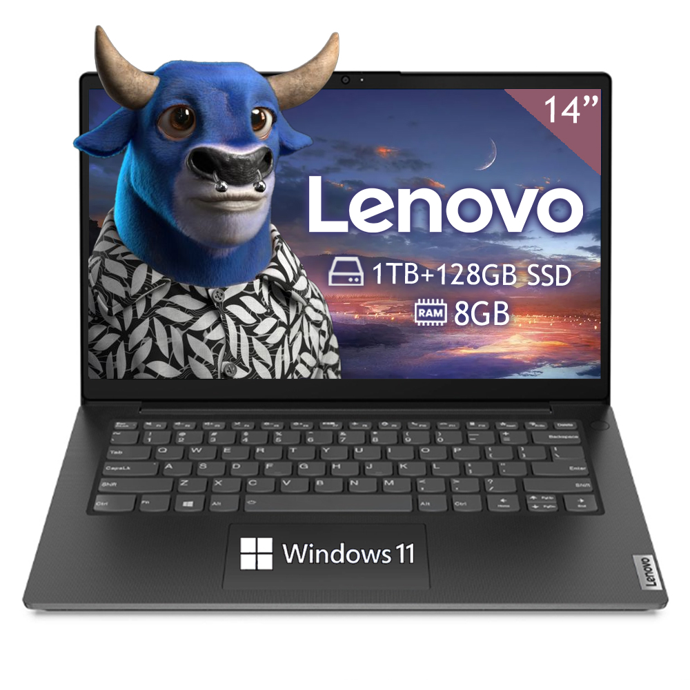 Laptop Lenovo V14 G2 IJL Celeron N4500 Ram 8GB- 1TB + SSD 128GB Windows 11 - Negro