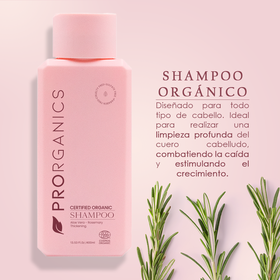 Shampoo Anticaída Orgánico Sin Sulfatos ni Parabenos 
