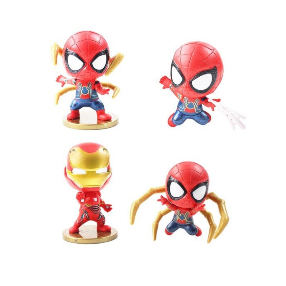 Kit 4 Juguetes Muñecos Figuras Spiderman Avengers