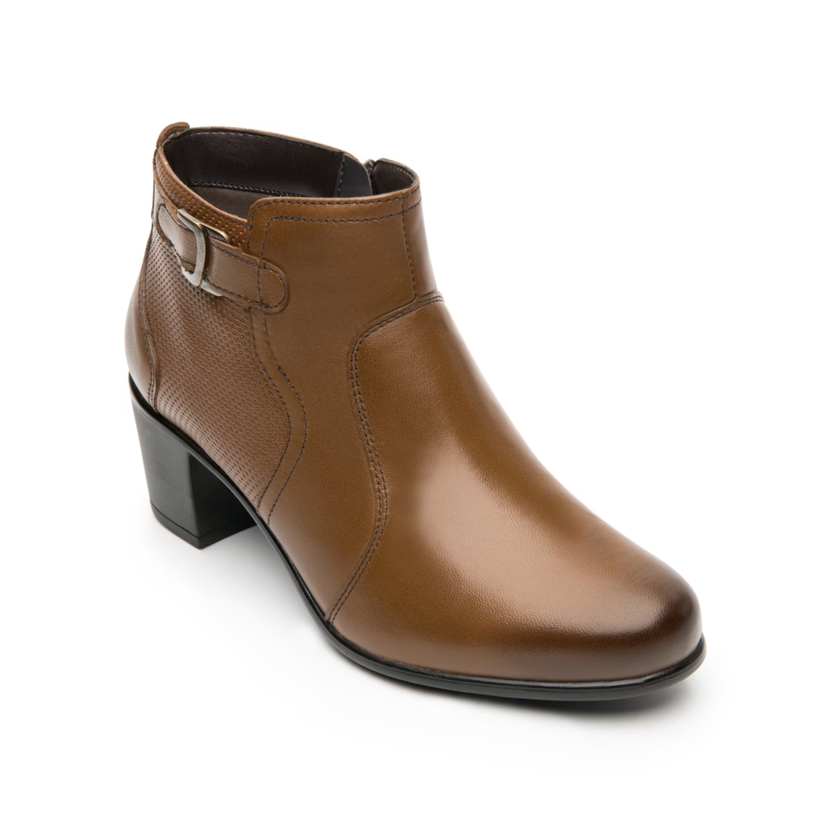 Botin Mujer Flexi 110407 Tan Tacon Ancho Piel Semivestir