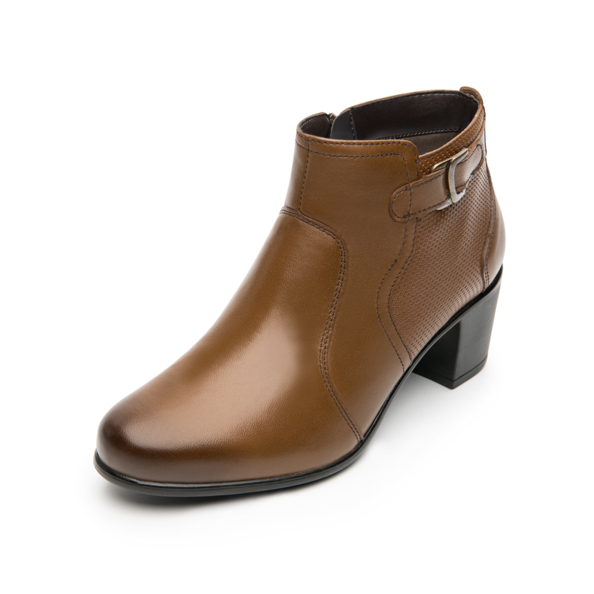 Botin Mujer Flexi 110407 Tan Tacon Ancho Piel Semivestir