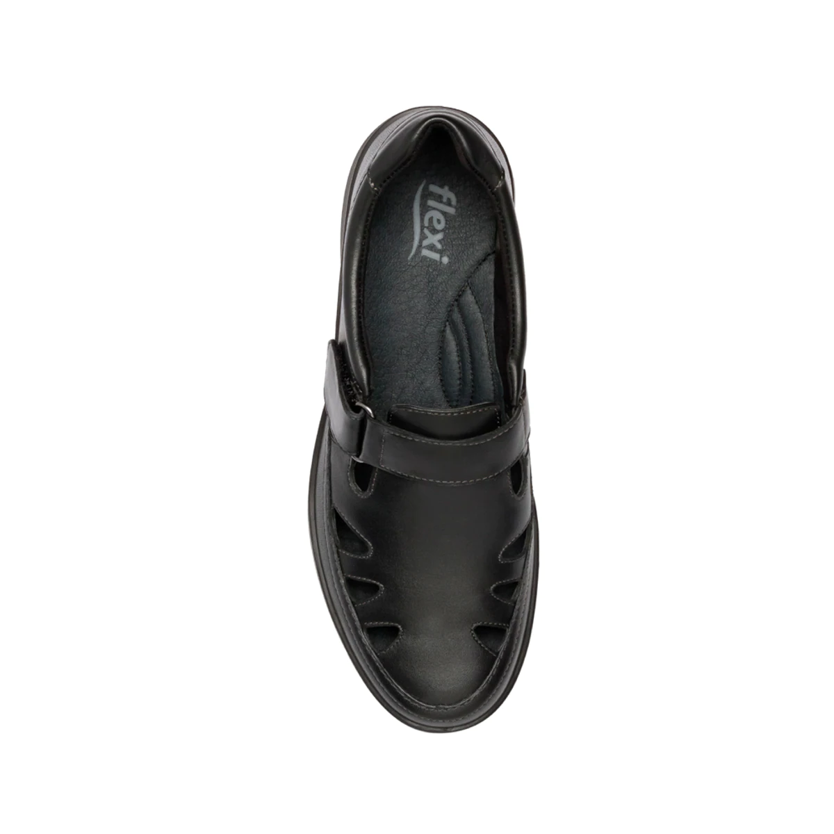 Zapato Dama Flexi 25905 Abierto Piel Negro Ancho Ajustable