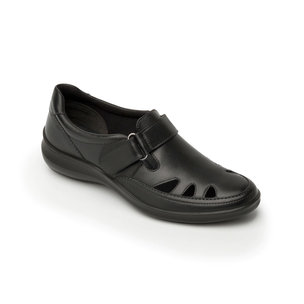 Zapato Dama Flexi 25905 Abierto Piel Negro Ancho Ajustable