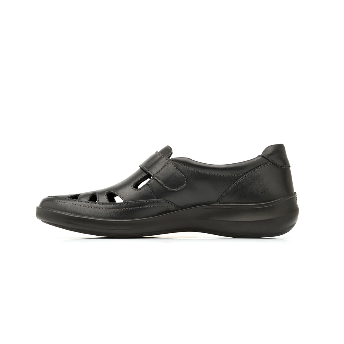 Zapato Dama Flexi 25905 Abierto Piel Negro Ancho Ajustable